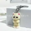 Chaveiro Pingente Gato Tridimensional Fofo com Flocagem de Resina Pingente para Chave do Carro Pingente para Bolsa Joia Venda por Atacado