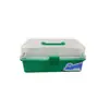 Caja de almacenamiento de tres capas, semitransparente, plegable, 671, color sólido, caja de herramientas, medicina, arte de uñas, juguete, pintura artística, goo, tarjeta, almacenamiento