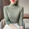 26 Suéter de Punto para Mujer de Otoño, Cuello Semi Alto, Manga Tres Cuartos, Camiseta Básica, Venta al por Mayor desde Fábrica de Comercio Exterior