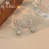 Pendientes de Joyería Aitong Retro Super Brillantes Incrustados Pendientes de Moda Personalizados de Nicho Pendientes Elegantes de Gama Alta para Mujer