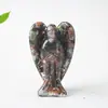 Figura de Ángel de Cristal Natural Rellena de Resina Decoración del Hogar Amuleto de la Suerte Escultura de Ángel de Cristal Hecha a Mano