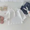 Camiseta de Manga Larga para Niños Primavera y Otoño Nuevos Tops para Bebé Niña Bebés y Niños Pequeños Moda de Cuello Medio Ropa para Niños Moda de Ropa Básica