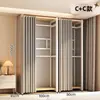 Armario de metal, estructura de acero, completamente cerrado, diseño simple, adecuado para apartamentos de alquiler, modular, engrosado, de pie, estilo abierto, para uso doméstico