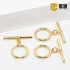 14K ouro envolto redondo clássico otbuckle cobre banhado a ouro pérola colar clipe artesanal DIY pulseira pingente fivela