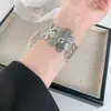 Joyería Transfronteriza de Acero de Titanio Europea y Americana, Pulseras de Diseño de Moda y Exagerado, Pulseras Ajustables de Gama Alta de Nicho que No se Desvanecen