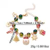Nueva pulsera con colgante de temática navideña transfronteriza europea y americana con tarjeta de papel, con diseños de árbol de Navidad y Papá Noel, pulsera extensible