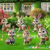2025 Nueva Tarjeta de Piso de Pascua Transfronteriza Decoración de Conejo Retro para Patio Exterior Suministros de Señalización Impermeable para Fiesta