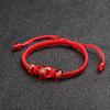 Pulsera de Cuerda Roja para Hombres y Mujeres Pulsera Joyería Tejida a Mano Esmalte Año del Zodíaco Chino Estilo Nacional Pulsera de Cuerda Roja