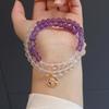 Pulseira Simples de Cristal Fresco para Mulheres Super Fada Luz Luxo Alto Padrão Pulseira de Contas de Ametista Natural Pulseira de Namorada