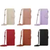 Funda tipo cartera con cremallera y múltiples ranuras para tarjetas en relieve para Oppo A6X con correa para el cuello Find X9Ultra Funda de cuero tipo flip