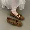 Zapatos de noche para mujer que aumentan la altura, colección otoño 2026, estilo coreano retro de lunares, punta cuadrada, zapatos planos estilo ballet Mary Jane