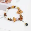 Pulseira Cerâmica Jingdezhen Cor Dopamina Antiga Contas Tecida à Mão Presente Original Nova Pulseira Chinesa para Mulheres