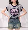 Camiseta de Punto de Seda de Hielo para Mujer, Manga Corta, Estilo Delgado, Nuevo Modelo Verano 2026, Diseño Holgado, Top de Nicho
