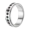 Anillo de Acero Inoxidable para Hombre, Anillo Giratorio Transfronterizo Europeo y Americano para Mujer, Anillo Giratorio de Girasol Corroído, Anillo de Acero Titanio que No se Desvanece