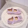Zapatos de Princesa para Niñas 2026 Nuevo Estilo Primavera/Otoño Zapatos Individuales para Niños Bebé Suela Suave Niños Medianos/Grandes Zapatos Individuales de Cuero con Pedrería para Bebé