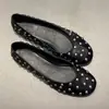 Estilo Adelgazante~Zapatos Planos de Ballet Redondos de Cuero Genuino para Mujer, Estilo Coreano con Diseño Único, Zapatos Planos sin Cordones con Tachuelas