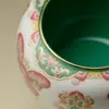 Jardín de Agua Cerámico Estilo Japonés con Tema de Mariposas y Diseño Creativo, Recipiente de Agua Hecho a Mano con Acabado Morado Horneado en Horno para Aguas Residuales y Posos de Té
