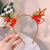 Faixa de cabelo para crianças de Natal, acessórios para cabelo, faixa de cabelo vermelha, grampo de cabelo para meninas, faixa de chifre fofa, acessórios para cabelo