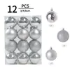 Bolas de Navidad Juego de Navidad de 12 Piezas Adornos Colgantes Bolas de Plástico 6cm Decoraciones para Árbol de Navidad Regalos Interior