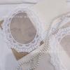Blanco Encaje Forma Ovalada Pieza Floral Grande Estilo Europeo Estilo de Corte Bordado de Encaje Posavasos Pieza Bordada Grande Accesorios para Ropa