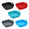 Tapete de silicona multiusos para hornear, resistente al horno, fácil de limpiar, resistente al aceite, bandeja de silicona para freidora de aire