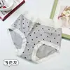 Calcinha Feminina Renda Francesa Estilo Vestido Azul Pequeno 6051 Cintura Média Costurada Estampa Vintage Respirável Que Abraça o Quadril Calcinha de Menina