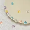 Cuenco de concha de imitación de resina con forma de flor de cinco pétalos, chapado en color, con acabado de bobinado, joyería DIY, cuerda de mano, botón, accesorios, material