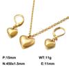 Conjunto de pendientes de acero inoxidable con forma de corazón para mujer, joyería de estilo sencillo con forma de rueda de tarjeta, cadena de clavícula, pequeños pendientes de amor