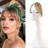 Flequillo Peluca Cabello Esponjoso para Mujer Aumento de Volumen Parte Superior de la Cabeza Relleno Flequillo de Ocho Caracteres Fino Invisible Flequillo Falso