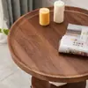 Mesa Auxiliar de Sofá, Mesa Pequeña para Sala de Estar, Mesa de Café Pequeña para el Hogar, Mesa Redonda Pequeña para Balcón, Mesa de Esquina Sencilla, Mesita de Noche para Dormitorio con Almacenamiento