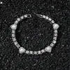 Pulseira de Corrente de Tênis Feminina Mais Vendida Transfronteiriça Europeia e Americana com Corrente de Emenda em Formato de Coração com Diamantes
