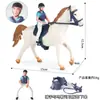 Modelo de Juguete de Hombre Montando a Caballo Simulado Set de Escena de Caballero Ecuestre Vaquero del Oeste Casa de Juego Adornos de Juguete