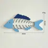 Decoración de Pared Colgante de Espina de Pez Tridimensional Estilo Mediterráneo para Pared de Entrada de Sala de Estar, Decoración de Pared para el Hogar con Temática Oceánica