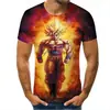 Nueva Tendencia de Explosiones en AliExpress Súper Popular Animación Serie Dragon Ball Camiseta para Hombre Impresión Digital 3D Fabricantes de Origen