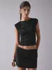 Top Transfronterizo para Mujer con Ribete de Encaje y Manga Corta, Moda Europea y Americana, Blusa Sexy de Encaje Francés Elegante con Calados, Corte Ajustado