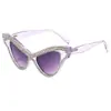 Gafas de sol tipo ojo de gato con incrustaciones de diamantes, hechas a mano, vintage, únicas, de moda, modernas, de alta gama, gafas deslumbrantes