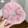 Outono e inverno de pelúcia corda de cabelo de rabo de cavalo feminino corda de cabelo simples elegante rosa banda de couro bonito anel de cabelo do intestino grosso headwear coreano