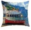 Funda de almohada de vela de ciudad costera de isla de verano de Amazon transfronteriza para oficina, dormitorio, sofá, funda de almohada personalizada