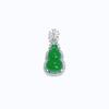 Plata de Ley S925 Nuevo Nuevo Chinoiserie Calcedonia Natural Verde Hielo Alto Colgante de 15*23 Plata Incrustada con Tendencia Nacional Calabaza Fulu
