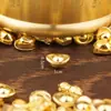Ouro Areia Pequeno Lingote Sólido Realista Mini Liga Brilhante Pequeno Lingote Ornamento Estilo Chinês Presente Lingote Ouro Areia