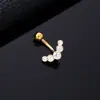 Anillo para Ombligo en Espiral Microincrustado de Zirconia de Venta Caliente Transfronteriza, Piercing para Ombligo de Estrella y Luna Estilo Europeo y Americano, Anillo para Ombligo con Borla