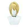 Peluca de Cosplay de Kurapika Sedosa y Esponjosa Acrílico Dorado Cuero Cabelludo Grande Cazador de Cazadores Cazador de Tiempo Completo