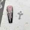 Accesorios Nuevos para Uñas Transfronterizos, Estilo Punk Retro Aleación Perla Incrustada Diamante Cruz Uña Accesorios al por Mayor