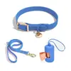 En stock traje de correa y collar impermeable de PVC para perro traje para perro pequeño mediano grande cuerda para pasear perro collar collar