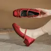 Zapatos de tacón alto de punta cuadrada y tacón grueso Jingang Zx35103 para mujer 2026 Nuevo Otoño Versátiles Estilo Francés Suela Suave Boca Baja Zapatos de Mujer