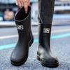 Botas de Lluvia de Moda para Hombre hasta Media Pantorrilla Estilo Alemán 2025 Ecológicas de PVC Botas de Goma para Viajar Entrega Protección Laboral Botas Impermeables para Hombre
