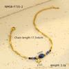 Pulseira Pingente Trevo de Quatro Folhas em Aço Inoxidável e Pedra Natural Lápis Lazúli de Luxo Leve Europeu e Americano High-End Joias em Aço Titânio para Mulheres