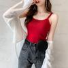 Camisola Pequeña de Punto Blanca para Mujer Estilo Coreano Ropa Exterior Traje de Verano Camisa Base Interior Popular en Internet Top Sexy de Moda