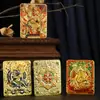 Diretamente do Fabricante, Exclusivo Relevo Tridimensional do Guardião do Buda, Guru Rinpoche, e a Tanka de Relevo Esculpida e Embutida do Deus Amarelo da Riqueza