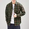 Camisa de manga larga a cuadros para hombre, marca de moda, primavera y otoño, corte holgado, talla grande, chaqueta camisa de trabajo, top casual para hombre
